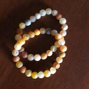 Glass bead stretch bracelet set